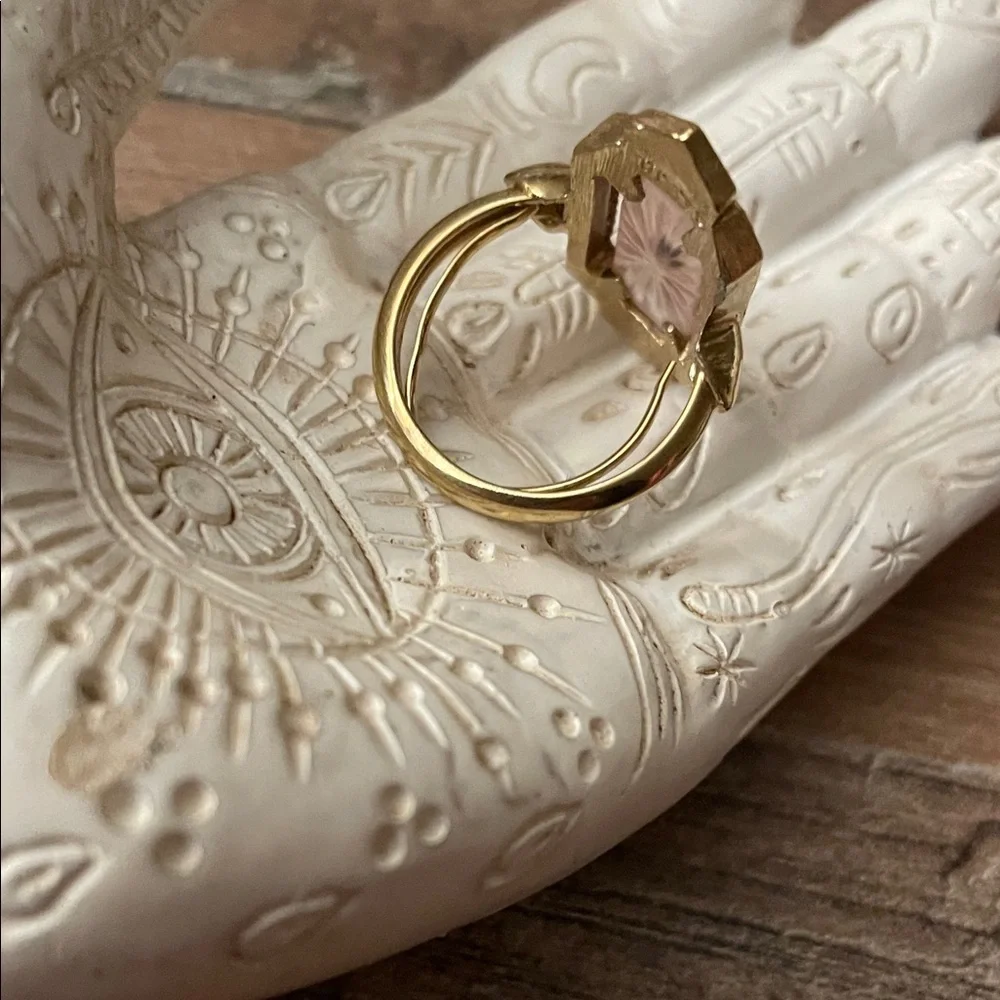 Elegant Gold and Pink Ring - Picture 2 of 6